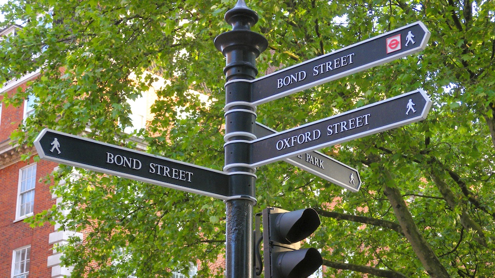 Street sign in Mayfair, London, UK