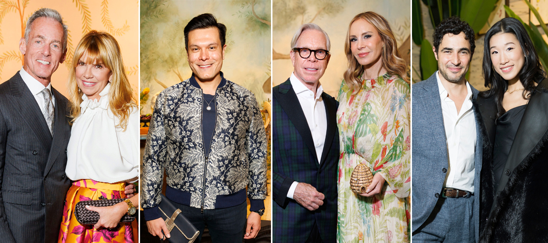 David Kleinberg, Chesie Breen, Michael P.N.A. Hormel, Tommy and Dee Hilfiger, Zac Posen, and Becca Bloom at a San Francisco Fall Show Opening Night Gala